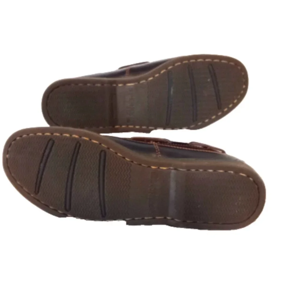 Sperry Top-Sider Men’s 10 Amaretto Leather 2-Eye Boat Shoes Canoe Moc 0764027W